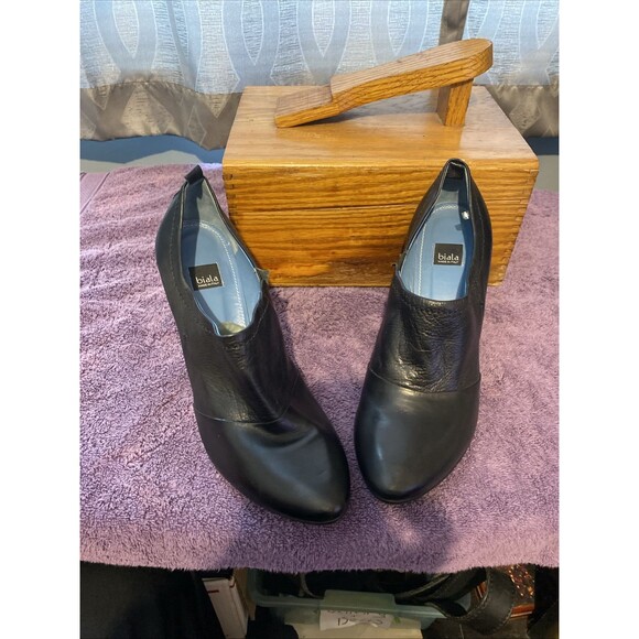 Biala Italian‎ Leather High Heel Booties Women's Shoes Black Size 10 Soft - Picture 11 of 11